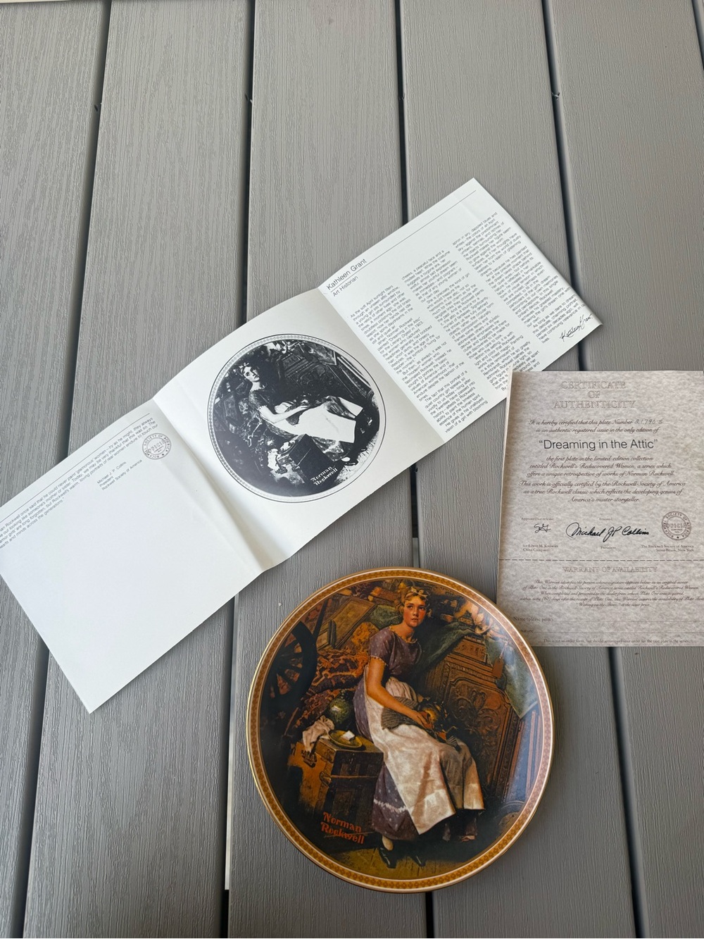 Norman Rockwell Dreaming in the Attic Collector Plate w/ COA Box Knowles